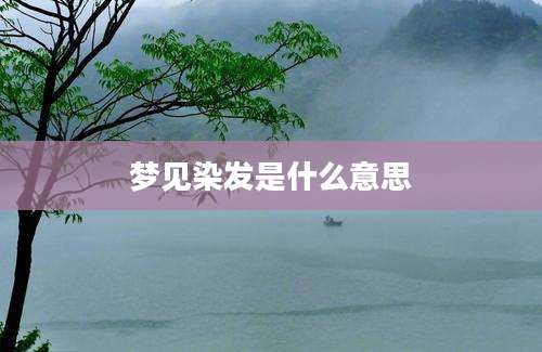 梦见染发是什么意思