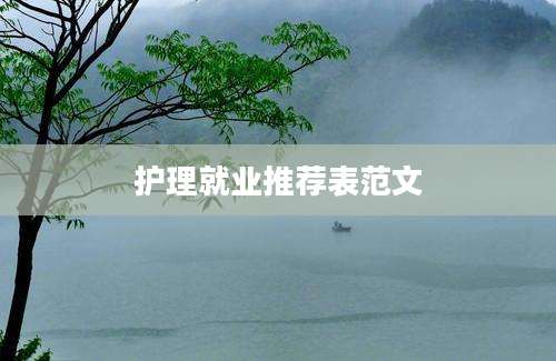 护理就业推荐表范文