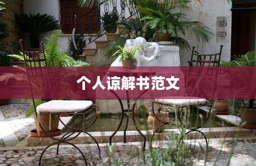 个人谅解书范文