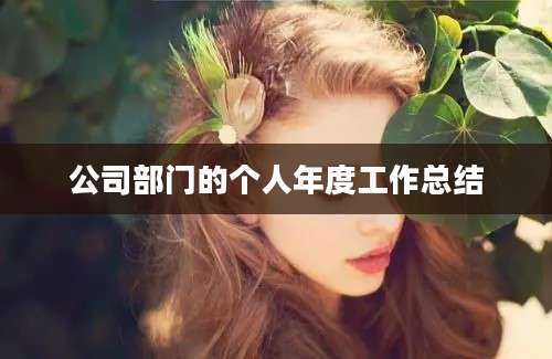 公司部门的个人年度工作总结