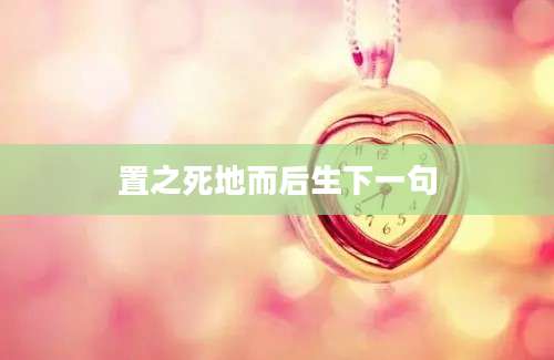 置之死地而后生下一句